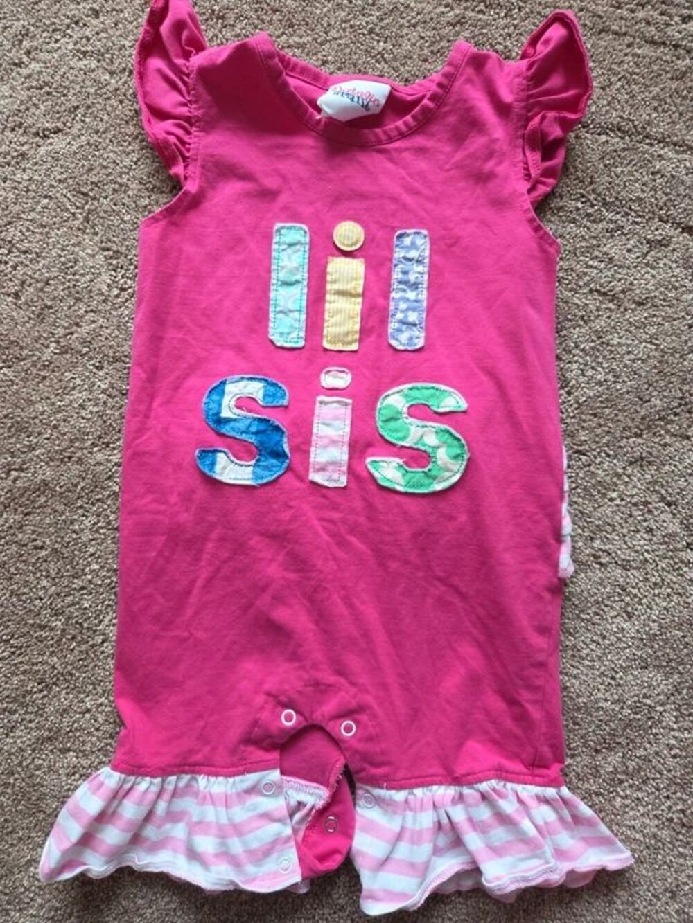Embroidered/applique ruffle romper